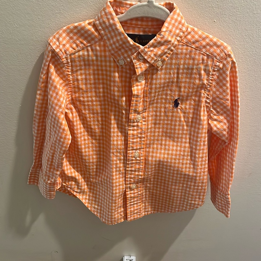 2T Orange and white boy polo